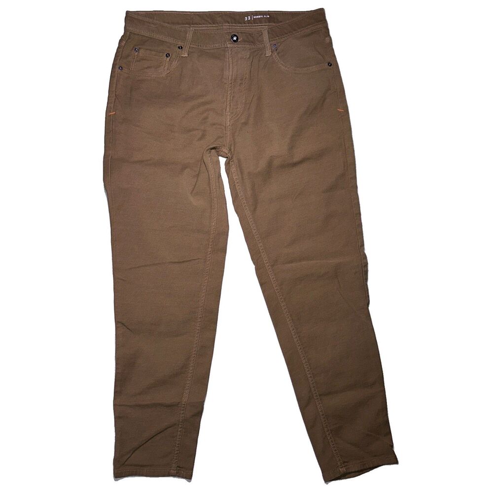 The Normal Brand Comfort Terry Pants Brown Normal Slim Size 33